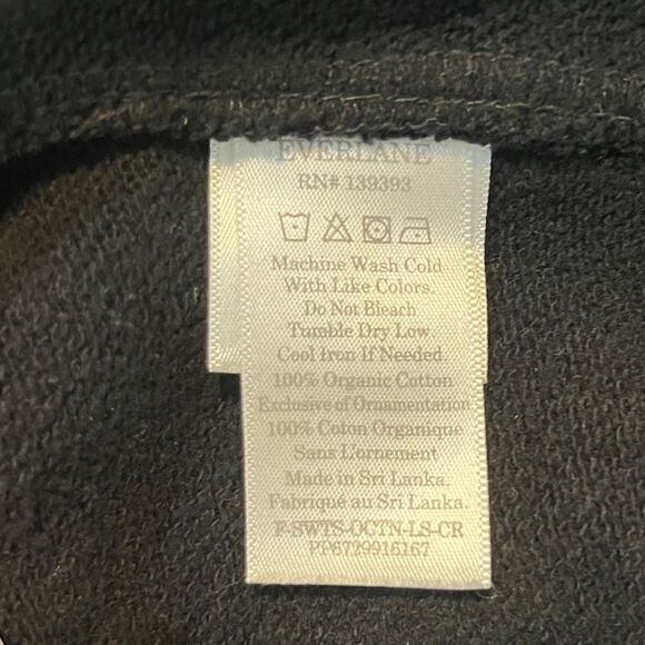 EVERLANE The Unisex French Terry Crew Neck Sweatshirt Black Size Medium - Picture 8 of 9